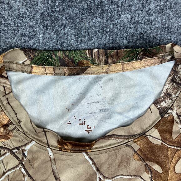 Realtree Camo Shirt Mens Size L Brown Green Long Sleeve Hunting Outdoor Tee - Picture 2 of 6